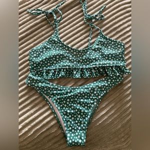 Shein Green Floral Two-Piece Bikini